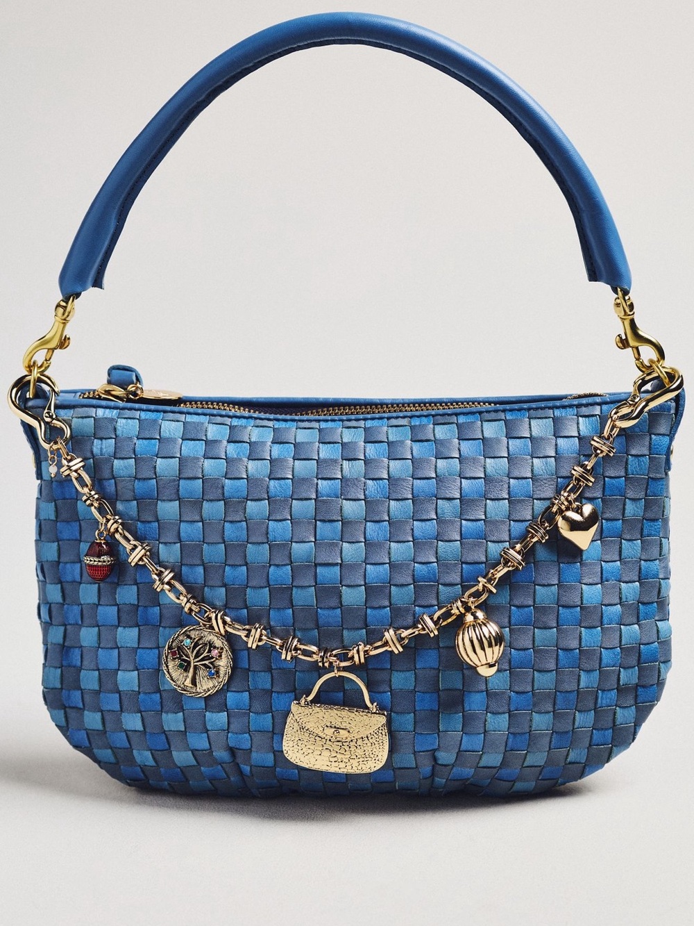 Anthropologie Metal Gem Purse Bag Charm Jewelry Gold Tone NEW
